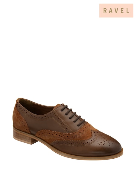 Ravel Brown Leather & Suede Brogues (F15775) | ₪327