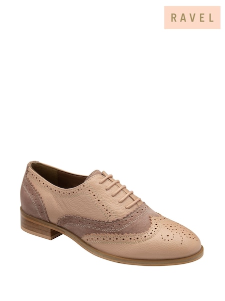 Ravel Pink Leather & Suede Brogues (F15782) | ₪327