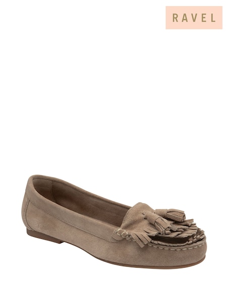 Ravel Natural Suede Loafers (F15798) | ₪327