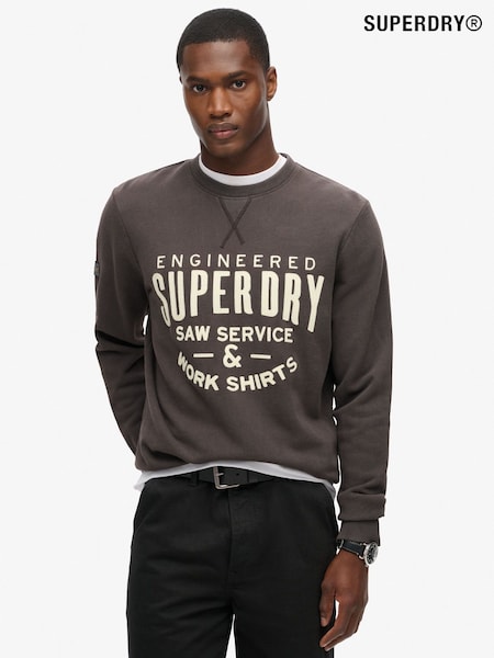 Superdry Brown Workwear Applique 100% Cotton Sweatshirt (F15816) | R$ 545