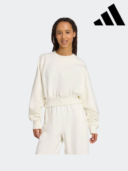 adidas White ALL SZN Soft Lux Loose Sweatshirt (F15856) | €63
