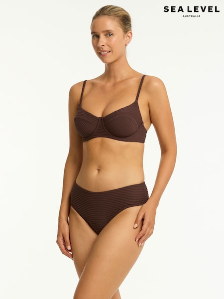 Sea Level Brown Spinnaker Mid Bikini Pants (F16069) | €69