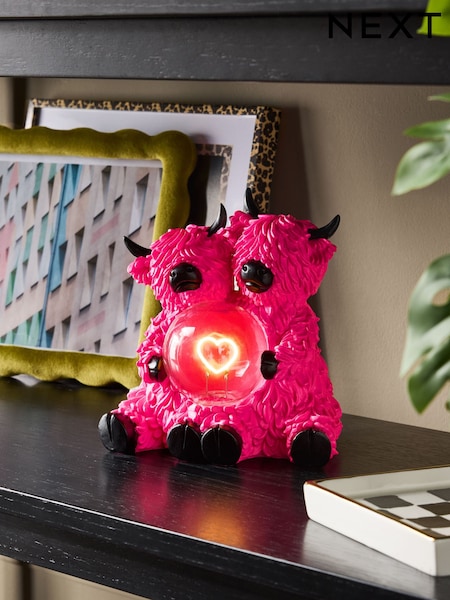 Neon Pink Hamish the Highland Cow Feature Light (F16478) | €33