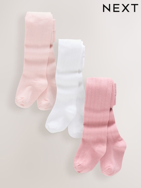 Pink - Baby Tights 3 Pack (0mths-2yrs) (F16544) | 17 €