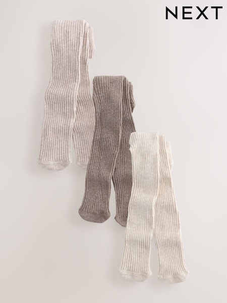 Chocolate Brown Baby Tights 3 Pack (0mths-2yrs) (F16548) | 59 QAR