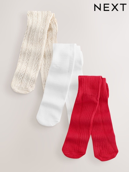 Red Neutral Baby Tights 3 Pack (0mths-2yrs) (F16549) | € 17