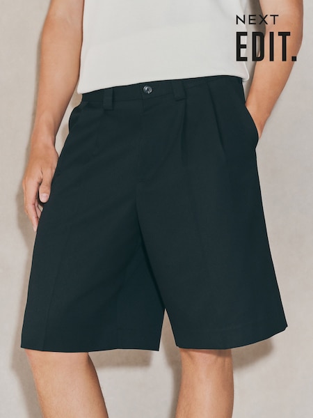 Black EDIT Baggy Fit Formal Shorts (F16618) | R$ 170