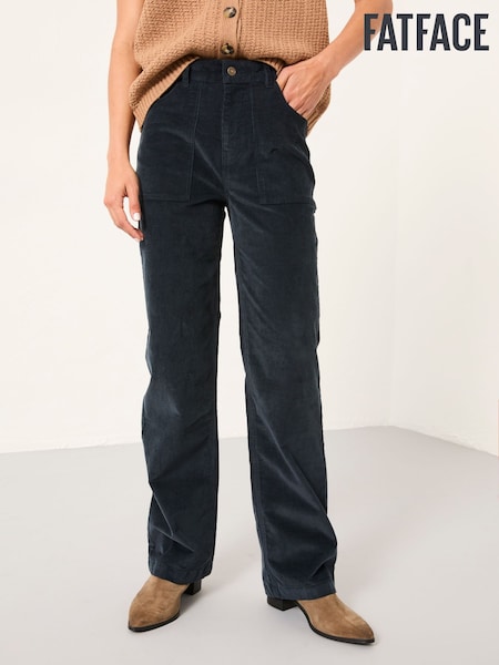 FatFace Clara Dark Navy Cord Trouser (F16722) | 307 QAR