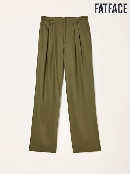 FatFace Ginger Olive Green Wide Leg Trousers (F16728) | AED419