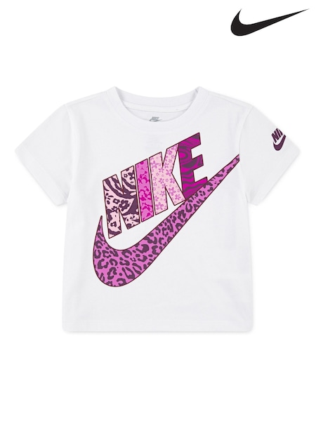 Nike White Little Kids Animal Print Futura T-Shirt (F16742) | €21