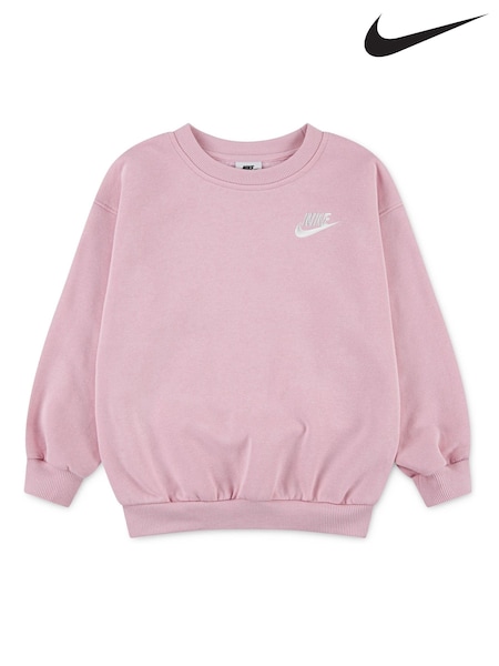 Nike Pink Little Kids Club Oversized Crew Sweatshirt (F16752) | €37