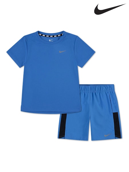 Nike Blue Little Kids Miler T-Shirt and Challenger Shorts Set (F16765) | €42