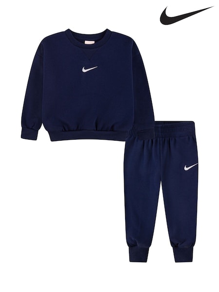 Nike Navy Little Kids Essential Crew Tracksuit Set (F16772) | €53