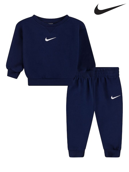 Nike Blue Infant Essential Fleece Crew Tracksuit (F16778) | €48