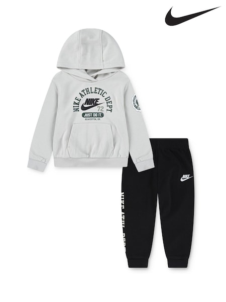 Nike Black Little Kids Athletic Overhead Hoodie and Joggers Tracksuit Set (F16779) | €60