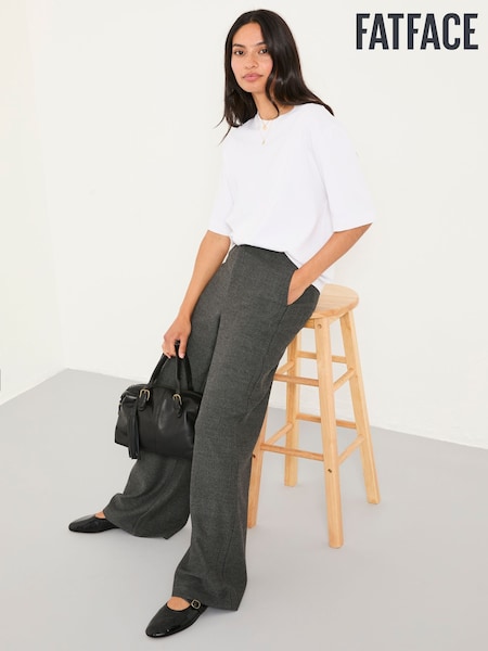 FatFace Preseley Charcoal Grey Wide Leg Trousers (F16789) | AED344
