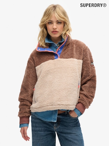Superdry Brown Supersoft Mash Up Henley Jumper (F16822) | €83