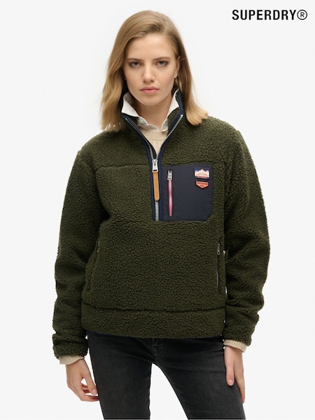 Superdry Green Vintage Retro Half Zip Fleece Jumper (F16824) | €95