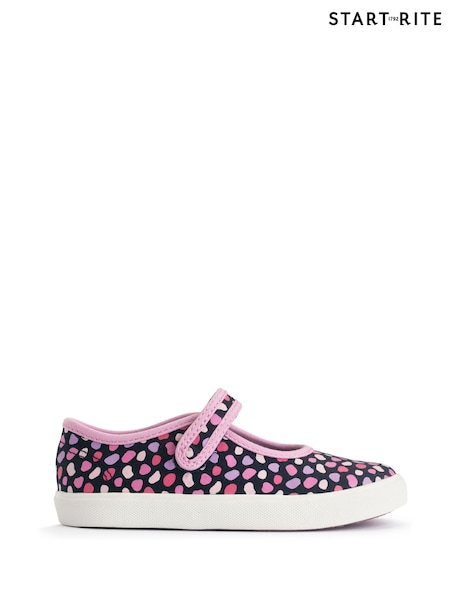 Start-Rite Blue Busy Lizzie Navy Splash Mary Jane Canvas Shoes (F16868) | €40