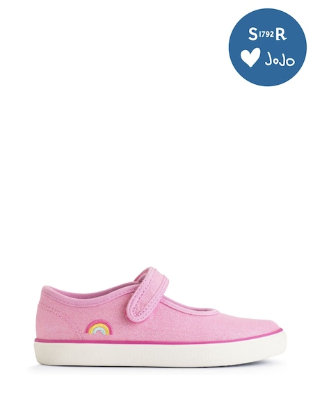 Start-Rite Lemonade Silver Glitter Mary Jane Canvas Shoes (F16869) | €43