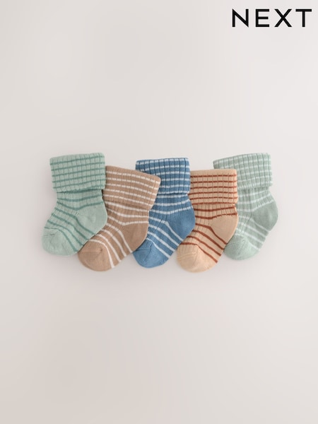 Multi Baby Roll Top Socks 5 Pack (0mths-2yrs) (F17001) | AED36
