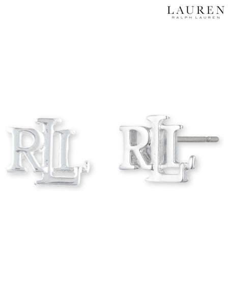 Lauren Ralph Lauren Silver Tone Logo Stud Earrings (F17054) | €37