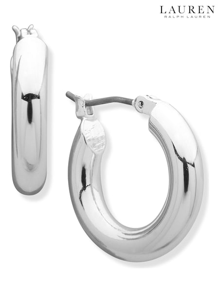 Lauren Ralph Lauren Small Silver Tone Hoop Earrings (F17055) | €44