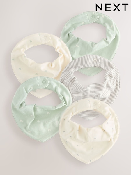 Sage Green Baby Bibs 5 Pack (F17062) | €17