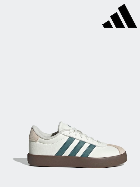 adidas White VL Court 3.0 Suede Lace Kids Trainers (F17075) | R$ 345