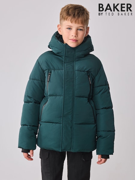 Baker by Ted Baker Shower Resistant Teal Padded Coat (F17170) | R$ 620 - R$ 690
