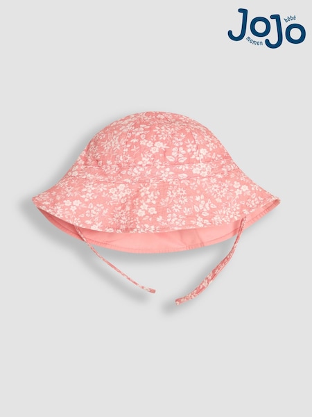 JoJo Maman Bébé Pink Ditsy Floral Reversible Muslin Sun Hat (F17177) | kr228