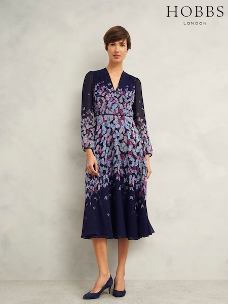Hobbs Blue Aurora Dress (F17199) | €242