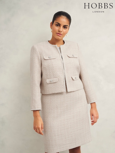 Hobbs Brown Oriana Tweed Jacket (F17223) | 1,232 QAR