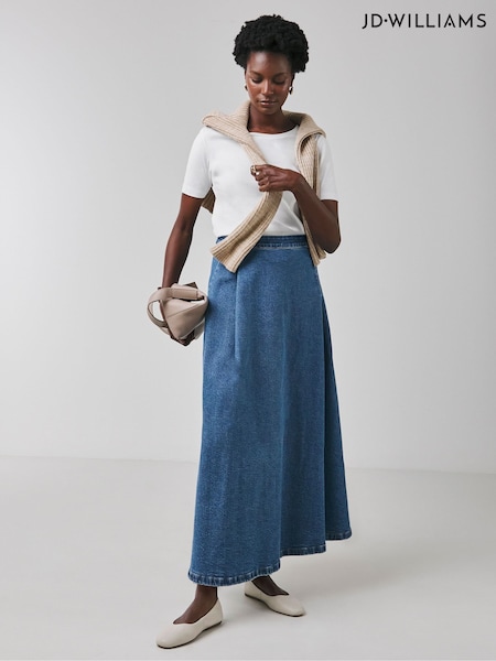 JD Williams Pleated Denim Skirt (F17235) | 208 LEI