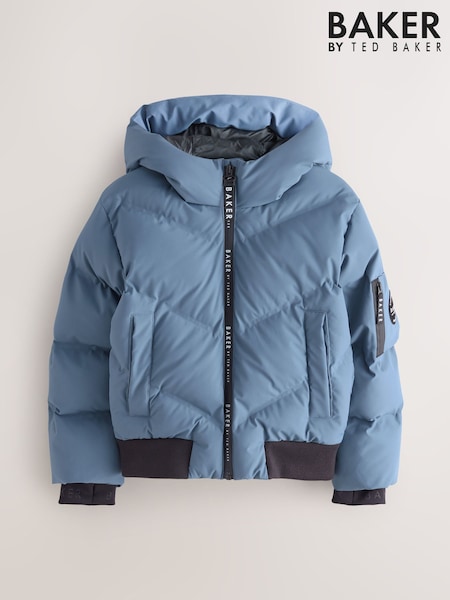 Baker by Ted Baker Shower Resistant Blue Padded Bomber Coat (F17251) | €77 - €83