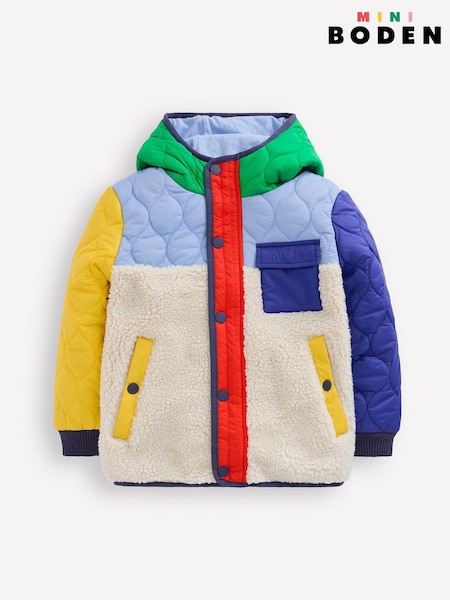 Boden Natural Natural Quilted Fleece Jacket (F17260) | AED142 - AED160