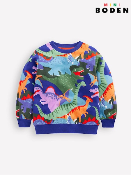 Boden Blue 100% Cotton Printed Comfy Sweatshirt (F17262) | €29 - €35