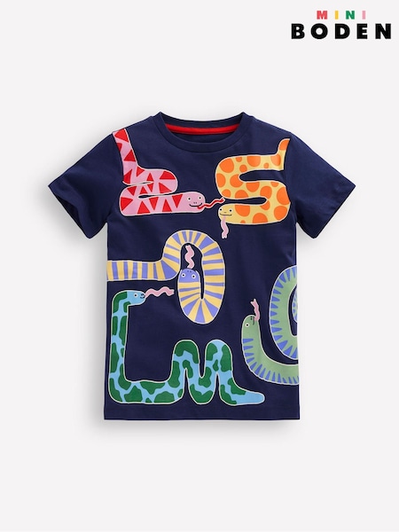 Boden Blue 100% Cotton Glow In The Dark T-shirt (F17266) | 58 QAR - 65 QAR