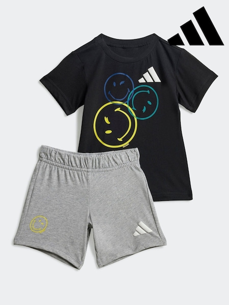 adidas Black/Grey X Smileyworld Infant Kids Summer Set (F17323) | R$ 275