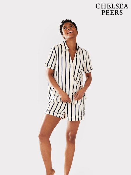 Chelsea Peers 100% Cotton Stripe Short Pyjamas Set (F17540) | ‏226‏₪