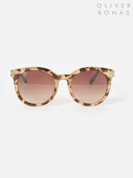 Oliver Bonas Preppy Faux Round Sunglasses (F17593) | 179 LEI