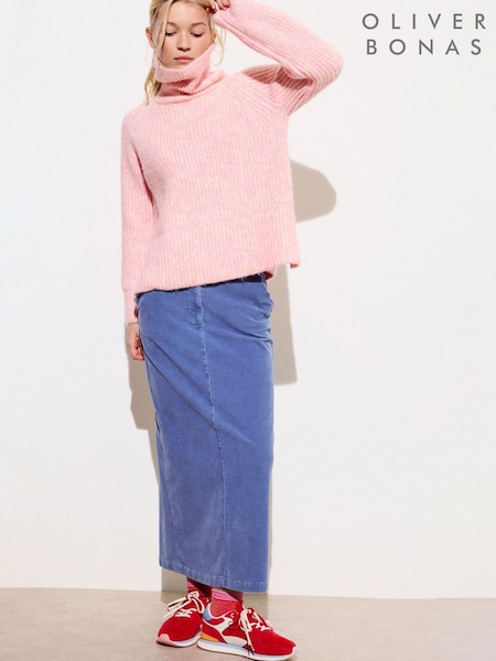 Oliver Bonas Corduroy Midi Skirt (F17596) | 338 LEI