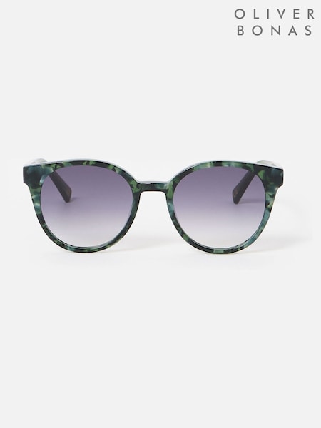 Oliver Bonas Preppy Faux Round Acetate Sunglasses (F17604) | 369 LEI