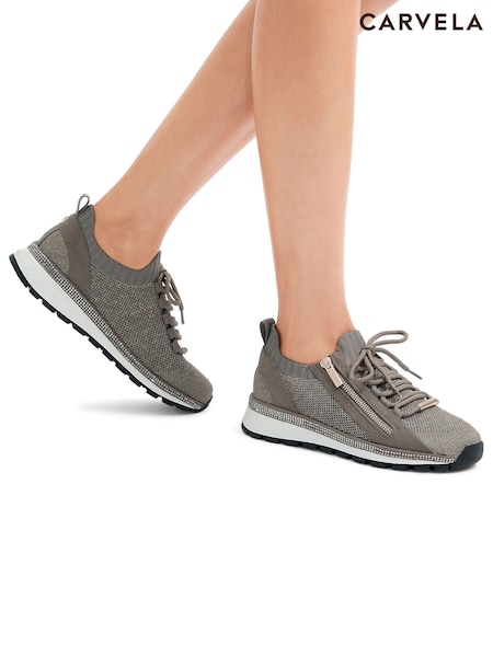 Carvela Pace Zip Knit Bronze Trainers (F17624) | €113
