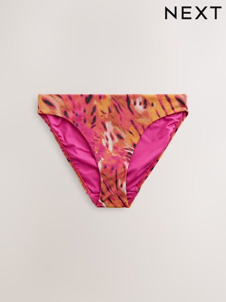 Pink/Orange Metallic High Leg Print Bikini Bottoms (F17693) | R$ 140
