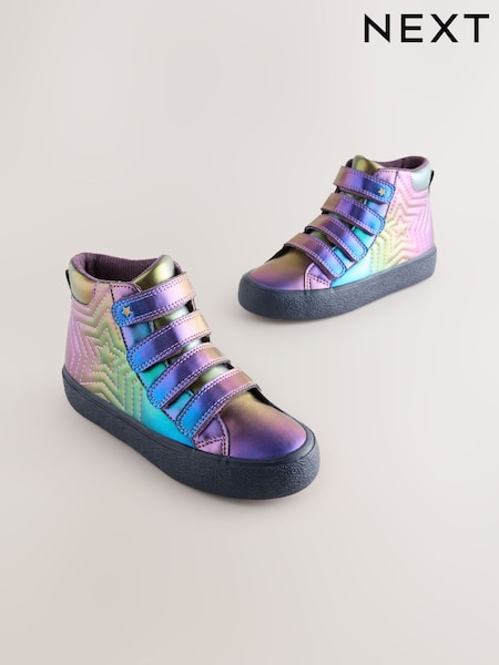 Purple Wide Fit (G) Metallic Touch and Close Fastening Boots (F17720) | €33 - €42