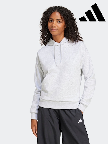 adidas Light Grey Small Logo Hoodie (F17769) | R$ 375