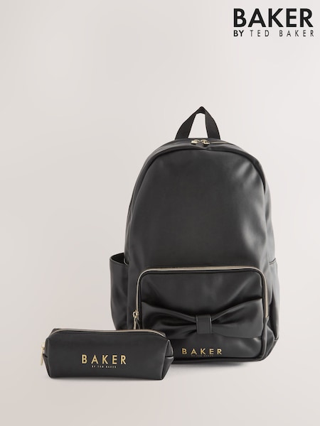 Baker by Ted Baker Girls Back to School Bow Black Backpack (F17790) | €59