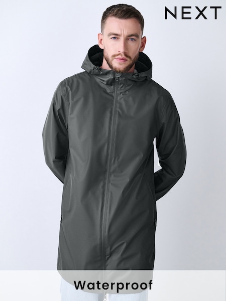 Grey Long Length DryTech Waterproof Rain Jacket (F17793) | €85