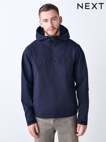 Navy Blue Dry-Tech Waterproof Hooded Anorak Jacket (F17800) | €72